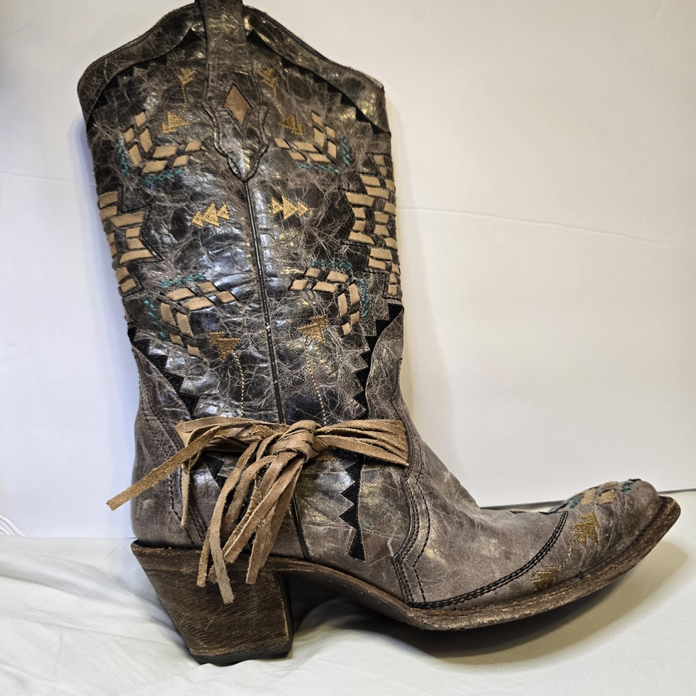 Women's Corral Western‎ Heeled Boots - Brown and Tan
